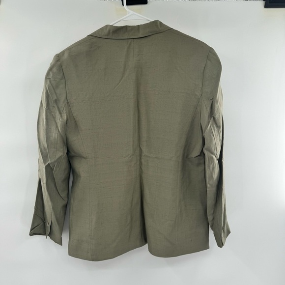Halston silk blazer suit separate safari size 10 brown - Picture 9 of 10
